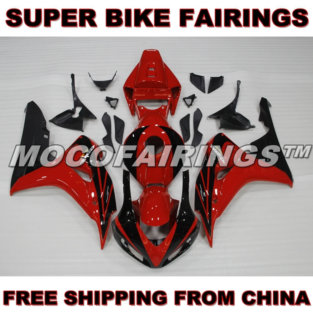 

For Honda 2006 2007 CBR1000RR RED AND BLACK Motorcycle ABS Fairings Body Kit 06 07