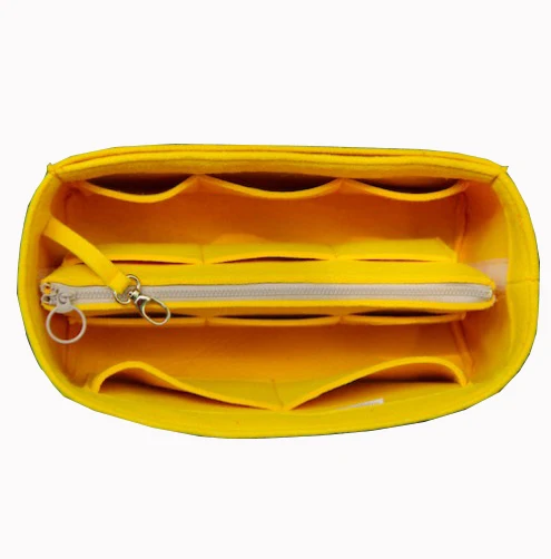 Для Kell(y 25,28, 32,35) Основной стиль сумка и кошелек Органайзер ж/съемный Pocket-3MM на молнии Премиум фетр(ручная работа/20 цветов - Цвет: Lemon