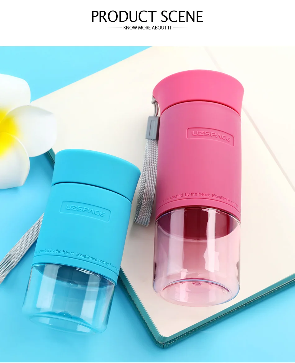 UZSPACE Water Bottles Tritan Material Fashion Portable Lovely Mini Ecofriendly Sports Travel Plastic Drink My Water Bottle 200ML10