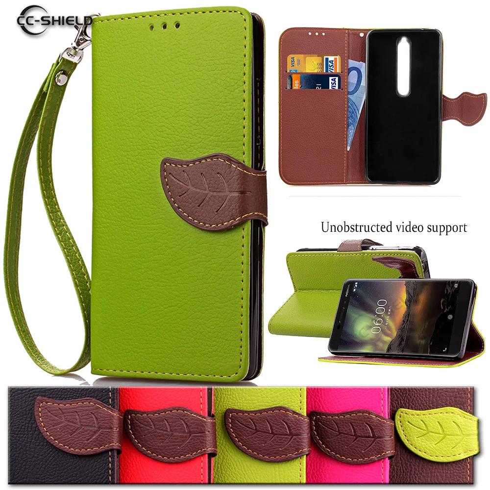 

Leaf Wallet Case for Nokia 6 2018 6.1 TA-1050 TA-1043 Flip Case Phone Leather Cover for Nokia 6.1 Nokia6 2018 TA 1050 1043 Cases