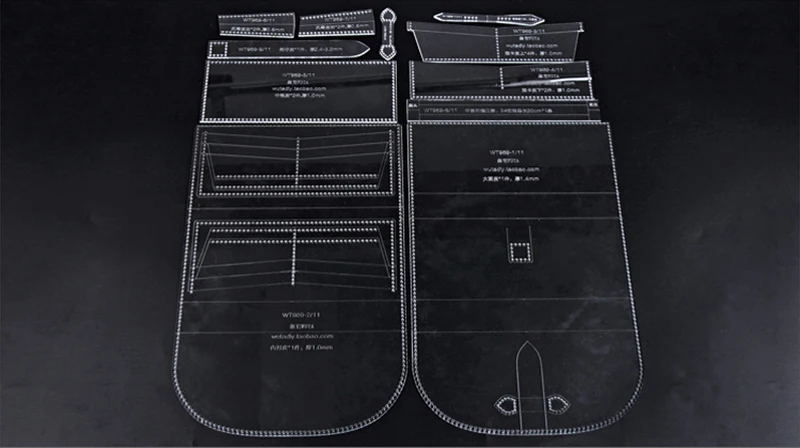 WUTA 969 дизайн DIY кожаный Длинный кошелек шаблон прозрачный акриловый узор режущий модель ручной работы клатч Длинные кошельки
