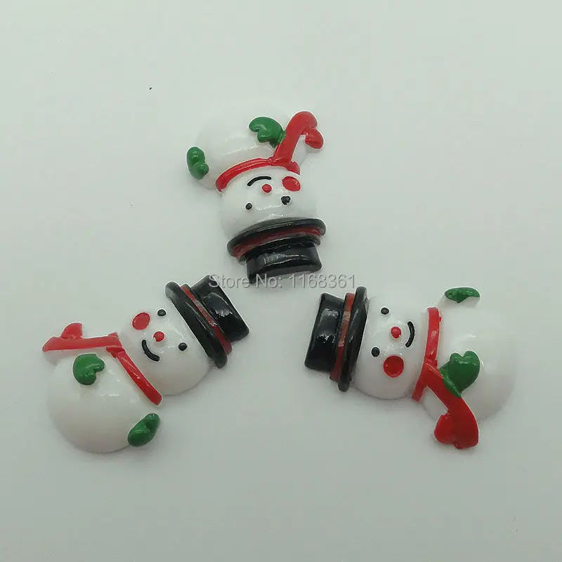 1pcs/lot resin flat back bashful snowman 30mm Cabochons Scrapbooking Hair Bow Center DIY Christmas decration C101-1