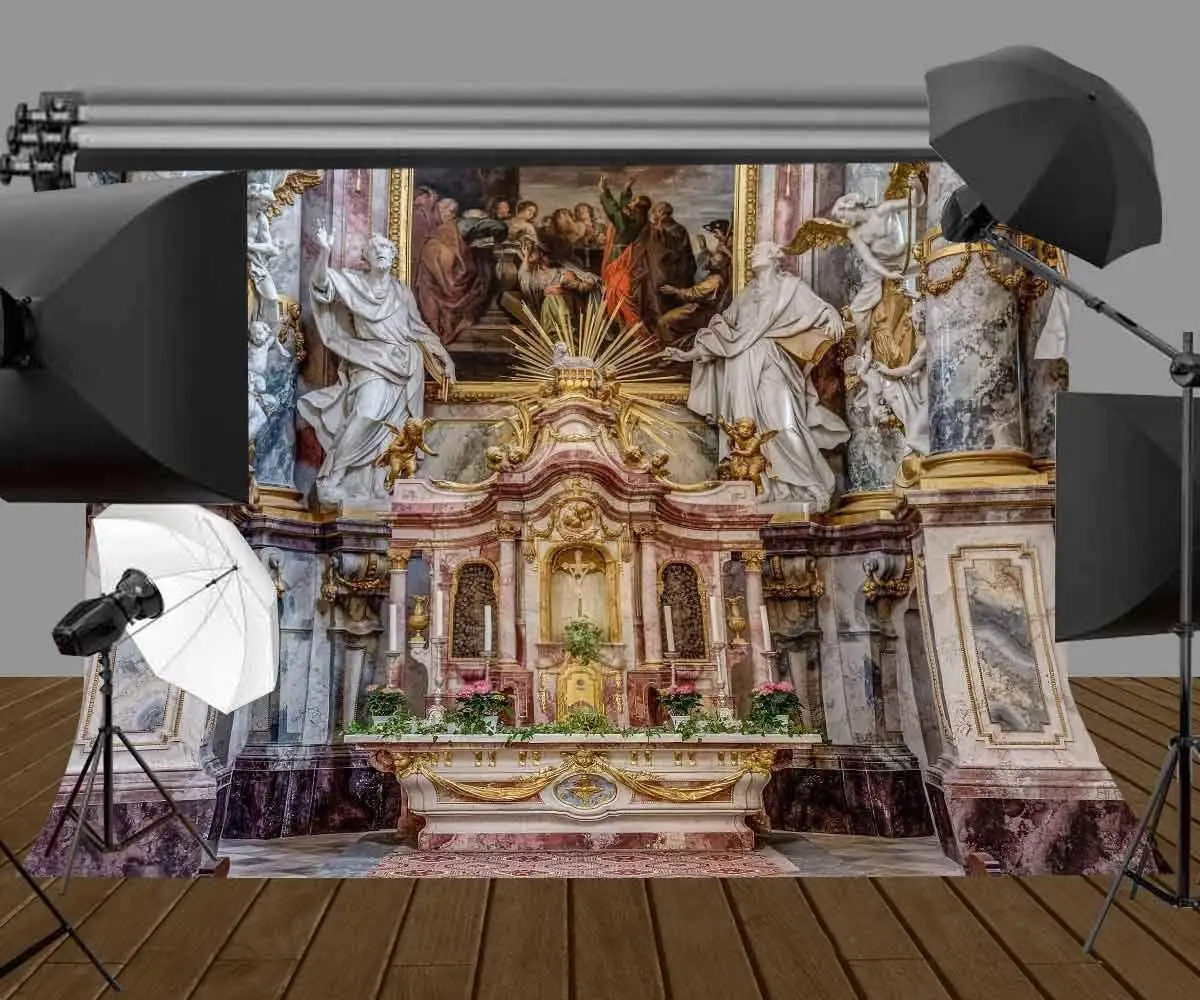 7x5ft религия Крытый церковный фон Художественная Скульптура Фотография реквизит