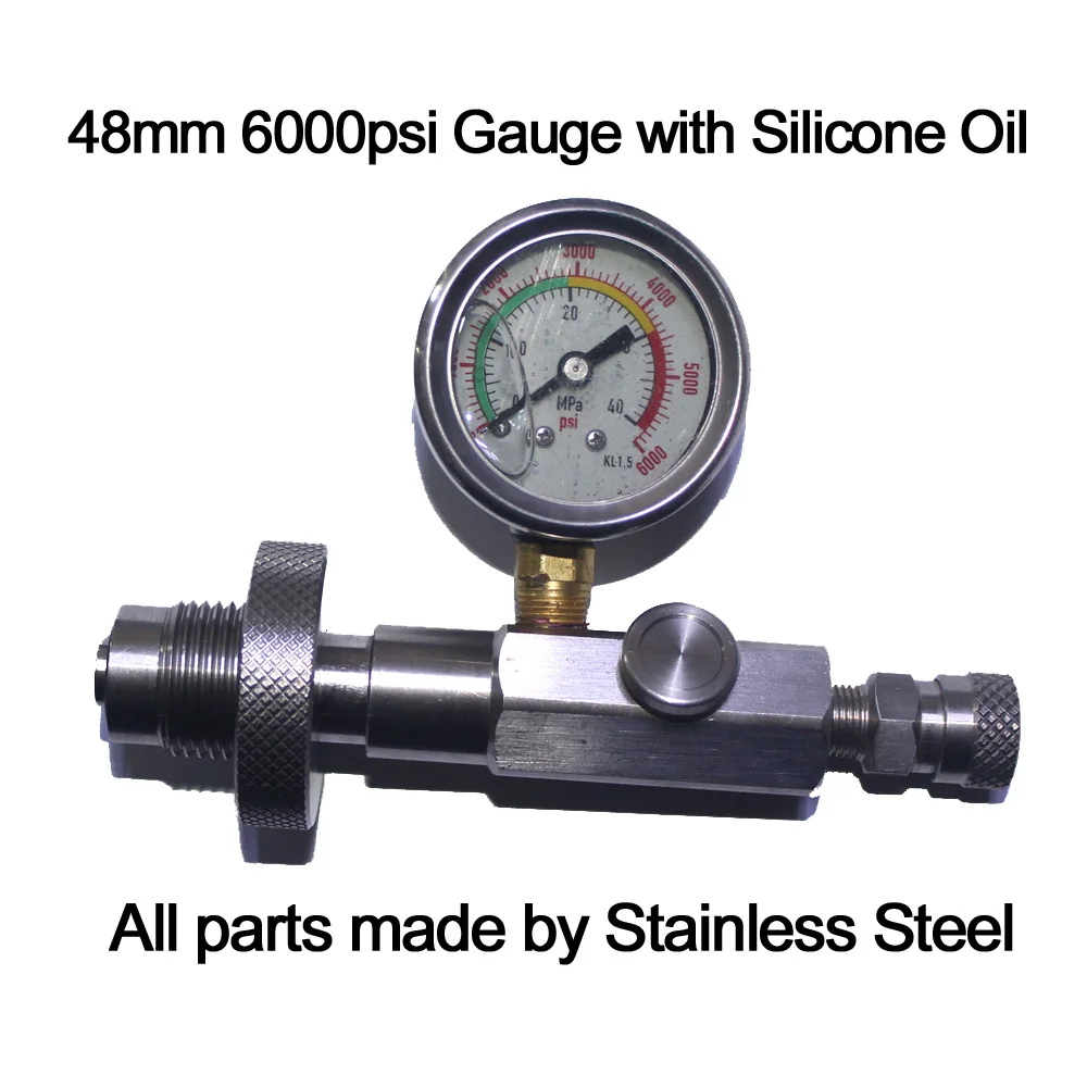 Paintball PCP الغوص الفولاذ المقاوم للصدأ HPA الدين G5/8 موصل صالح محطة تعبئة محول الشحن واقية من الاهتزاز قياس الضغط Paintball PCP الغوص الفولاذ المقاوم للصدأ HPA الدين G5/8 موصل صالح محطة تعبئة محول الشحن واقية من الاهتزاز قياس الضغط