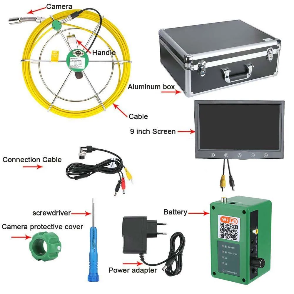 20 м/30 м/50 м Wi Fi трубы инспекции видео камера, стока канализационный трубопровод промышленных эндоскопа 10 дюймов мониторы Поддержка Android/IOS
