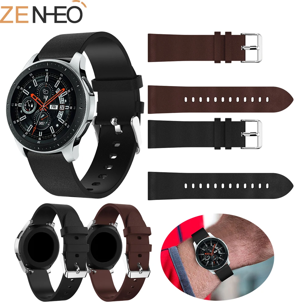 Ремешок кожаный для Samsung Galaxy Watch 46 мм сменный Браслет наручных часов Huami Amazfit 2/2S