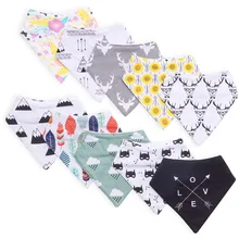Muslinlife Европейский стиль детские банданы нагрудники двухсторонний хлопок детские нагрудники с милым принтом прорезывание зубов детские нагрудники Dropship