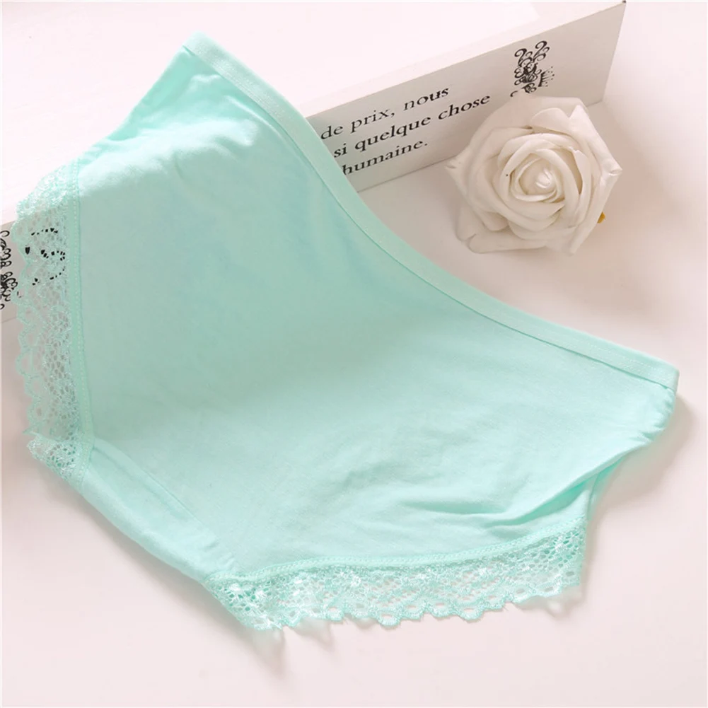 Women's Sexy Lace Panties High Quality Cotton Low Waist Briefs Cozy Lingerie Solid Color Seamless Woman Cotton Panties Underwear