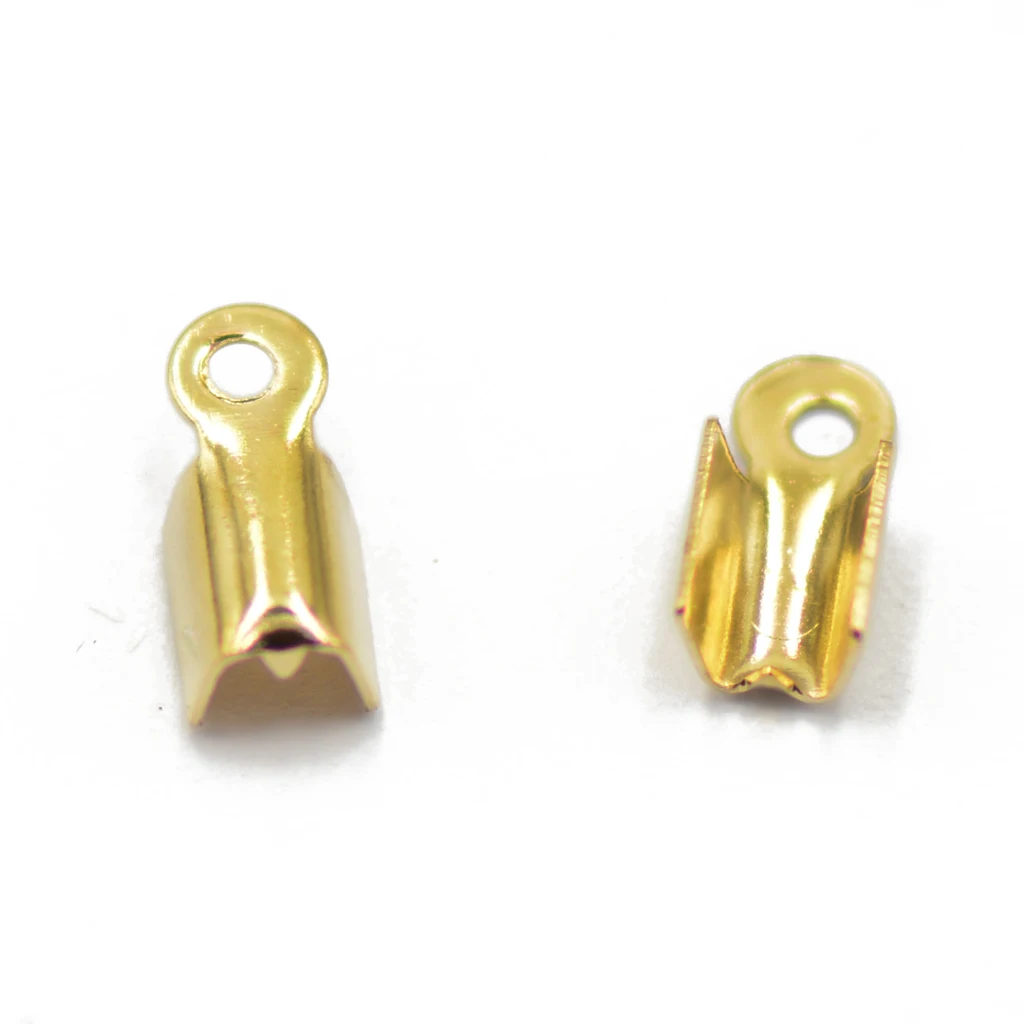 200Pcs Cord Ribbon Clamp End Crimps Findings 10 x 4.5mm for Jewelry Making