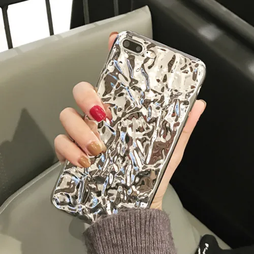 Electroplate 3D Wrinkled Tin foil Personality Phone Case for iphone7