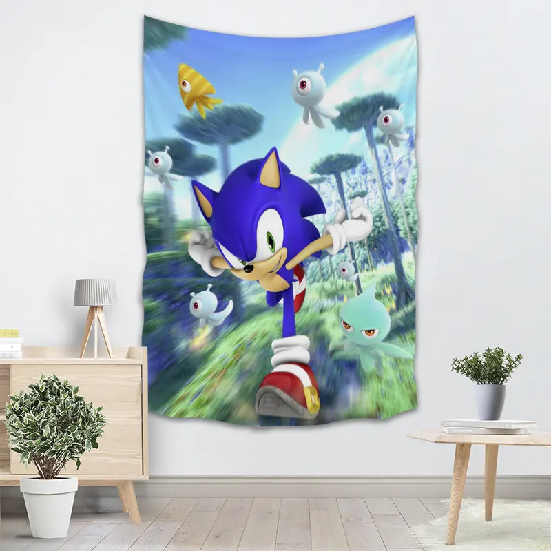 Sonic The Hedgehog гобелен настенный Декор для домашней вечеринки на день рождения украшения тканевые гобелены палатка туристический спальный коврик - Цвет: 13