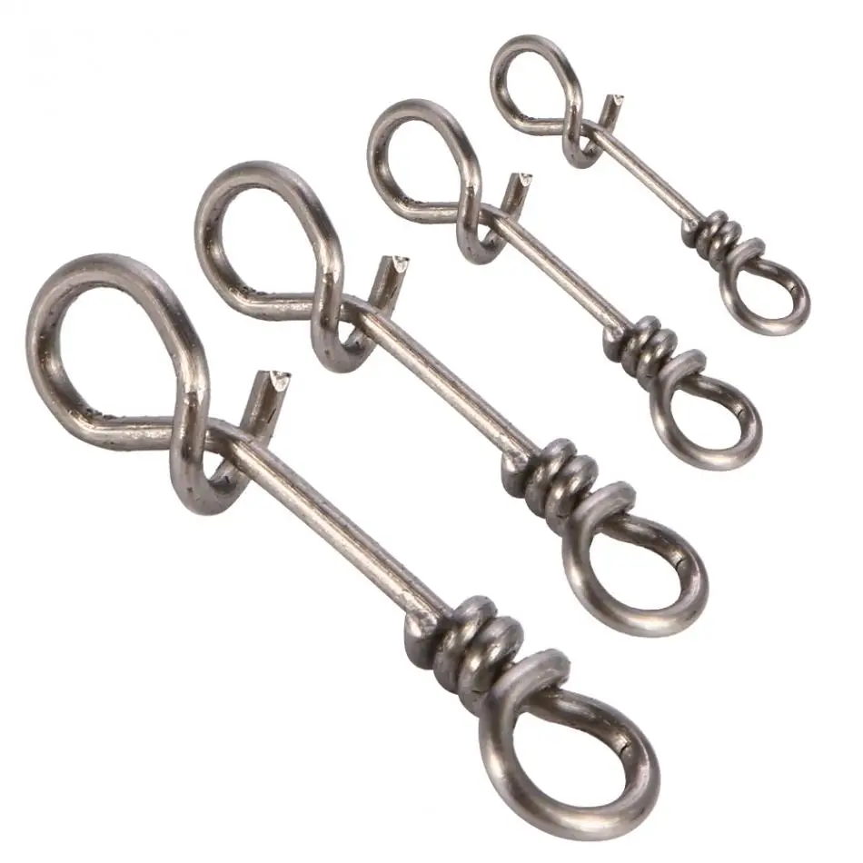 50Pcs Quick Connection Clip Fishing Swivels Stainless Steel Swivel