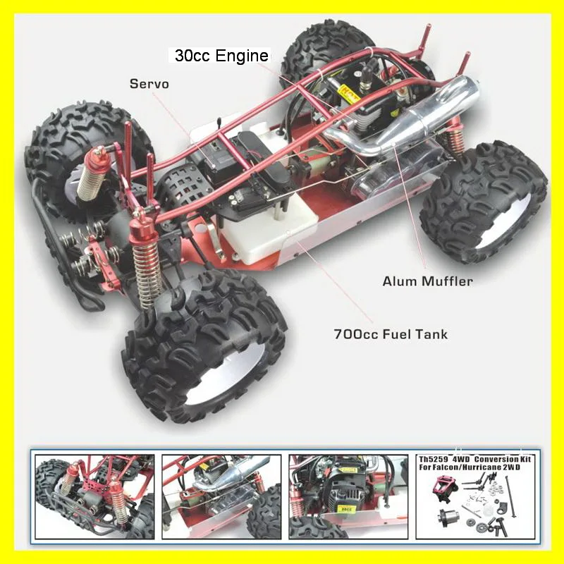 VRX Racing RH503L Монстр 1/5 масштаб 4WD газ питание RC грузовик, с CN30cc бензиновый двигатель грузовик, высокая скорость дистанционного управления автомобиль