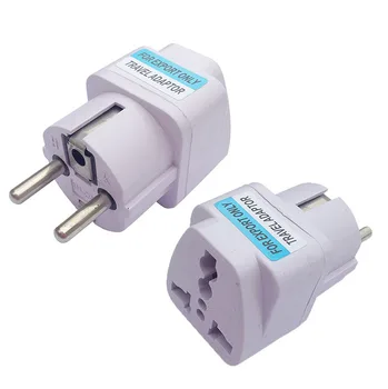 

100pcs Wholesale universal EU GER AU USA Plug Adapter Power Socket White Travel Converter Conversion Plug