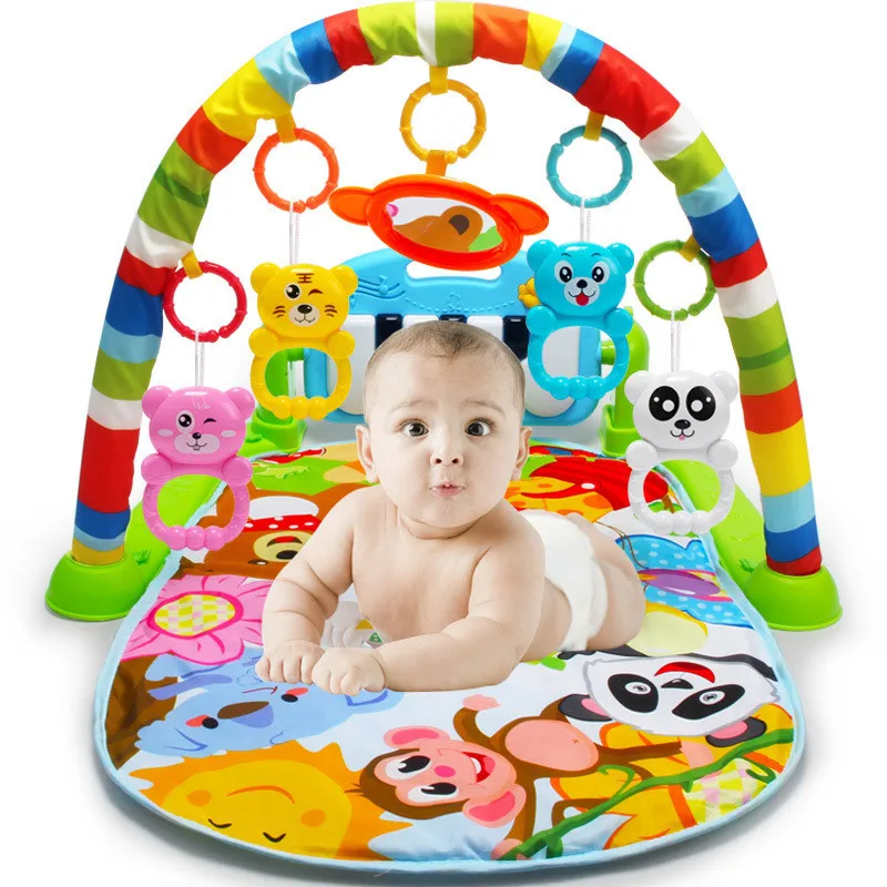 

Baby 3 in 1 Play Mat Rug Toys Kid Crawling Music Play Game Developing Mat with Piano Keyboard Infant Carpet Education Rack Toy
