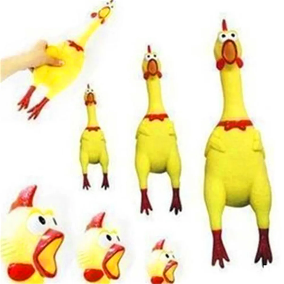 New Arrival 2015 Child 17CM Yellow Screaming Rubber Chicken Baby Toy Squeak Squeaker Chew Gift New Arrival 2015 Child 17CM Yellow Screaming Rubber Chicken Baby Toy Squeak Squeaker Chew Gift