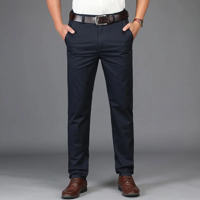 2019 Autumn JEEP Brand Casual Linen Pants Men's Casual Mid Elastic Waist Cotton Pants Fashion Trousers Full Length Straight (17)