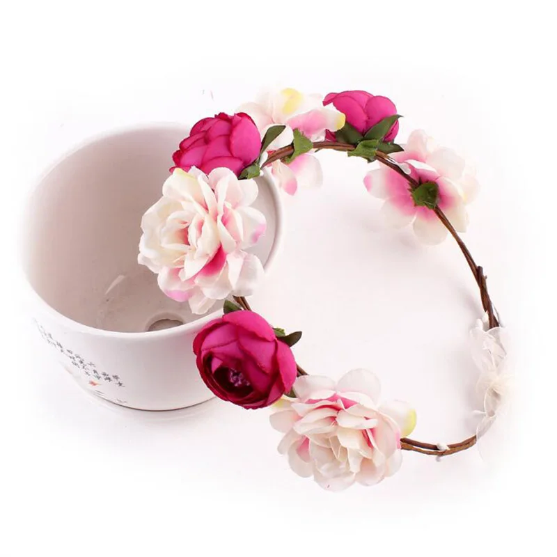 Women Hair Accessories Flower Wreath Wedding Party Garland Handmade