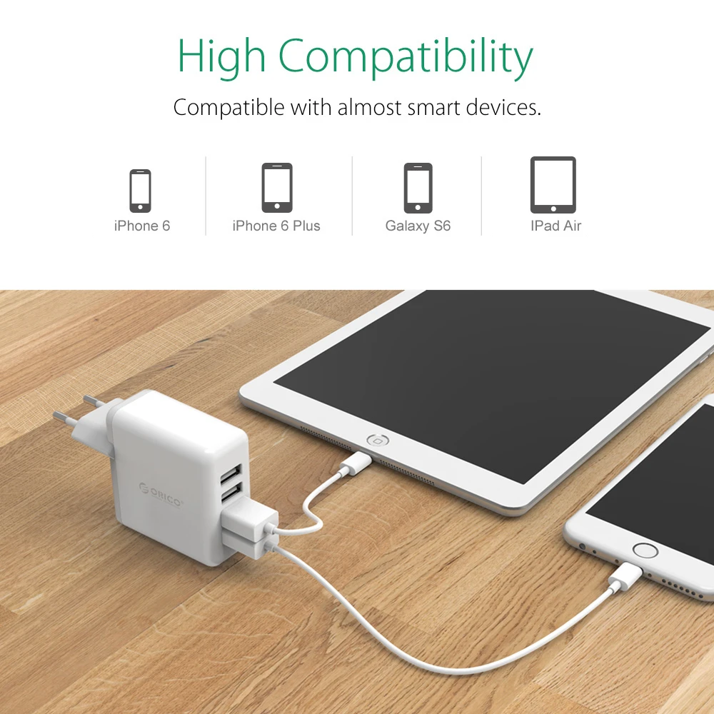 ORICO DCM-4U 4 ميناء USB الهاتف شاحن 5 V 6.8A Smatr Fsat جدار محول الشحن لسامسونج Xiaomi هواوي اللوحي