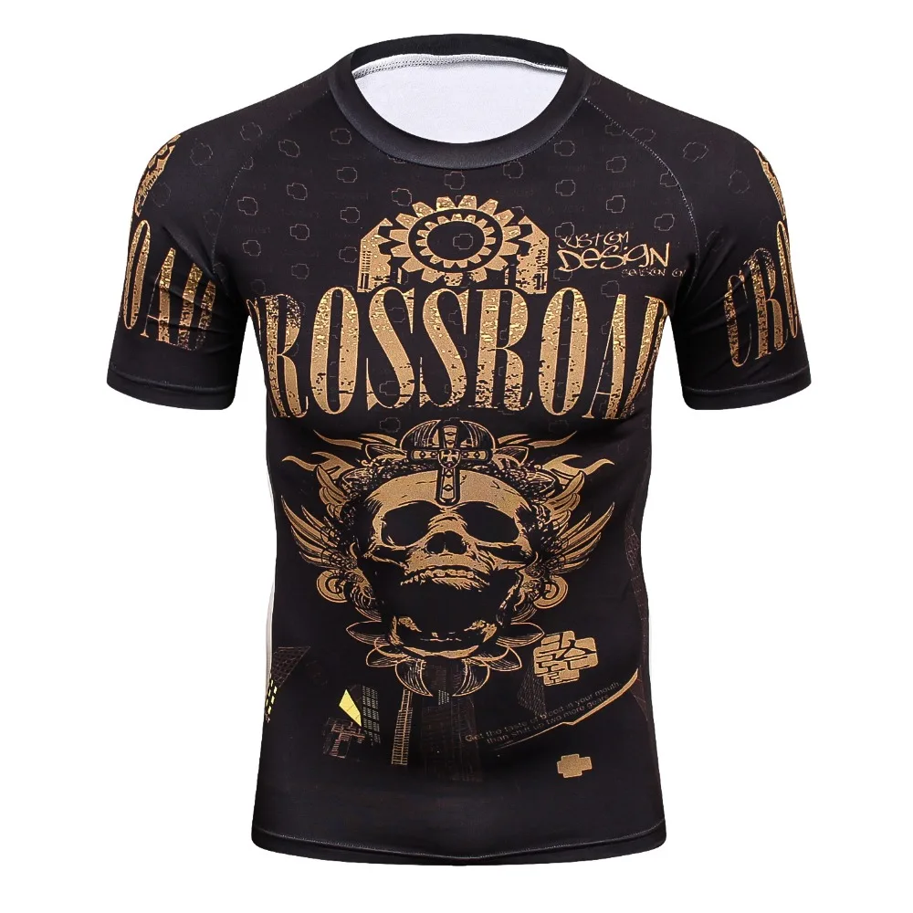 

Cool skull Fashion 3D Prints t shirts Men Boys Hip Hop Tops Funny MMA T-shirt compression fitness Summer Short Sleeve Tights