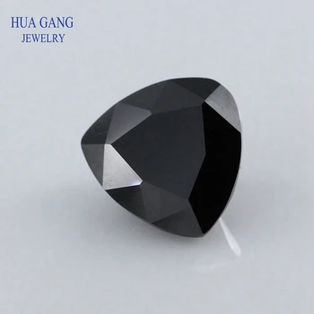 

5A Black Trillion Shape Cubic Zirconia Brilliant Cut Loose CZ Stone Synthetic Gems Beads For Jewelry Size 3x3-12x12mm