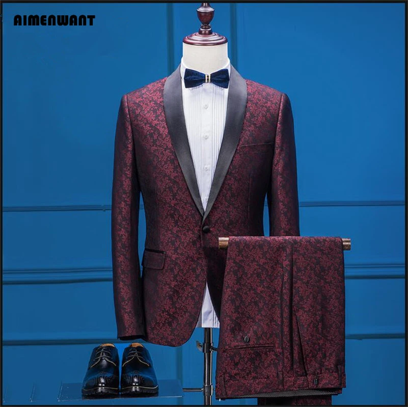 Aimenwantテーラーメイドジャケット17ブレザー英国紳士ヴィンテージ印刷スーツ男性洋風服メンズスーツパンツ Mens Suits With Pants Men Suitprint Suit Aliexpress