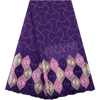 

Latest Purple High Quality Swiss Voile Lace In Switzerland African Cotton Swiss Voile Laces Fabric For Woman Sewing Dress Y1472