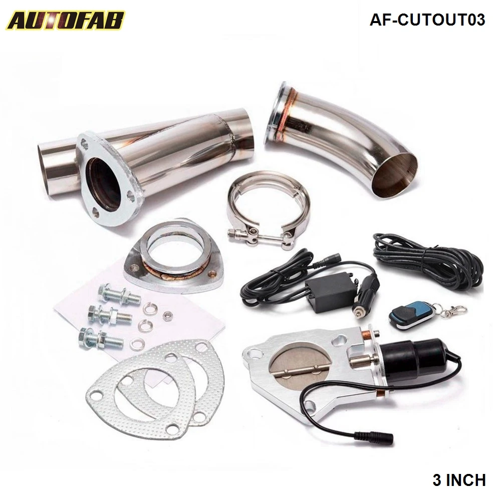 AUTOFAB - 3 INCH EXHAUST CUTOUT ELECTRIC DUMP Y-PIPE CATBACK CAT BACK TURBO BYPASS STEEL For Honda Civic EK 99-00 AF-CUTOUT03