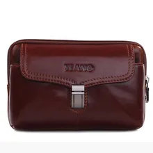 Новые модные туфли из натуральной кожи Для мужчин Хип бум пояса кошелек Fanny Pack Чехол сотовый мобильный телефон карман сигареты молния Повседневное Поясные сумки