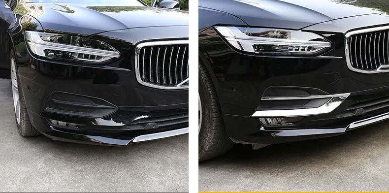 Для Volvo S90 ABS хром передних противотуманных фар отделка защитные полоски декоративные наклейки автомобиль Аксессуары Укладка 2 шт
