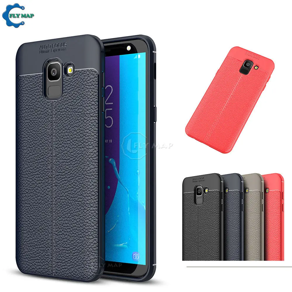 Чехол для Samsung Galaxy J6 2018 SM J600 J600F/DS J600FN J600F J 6 6J Litchi силиконовый чехол телефона SM-J600F