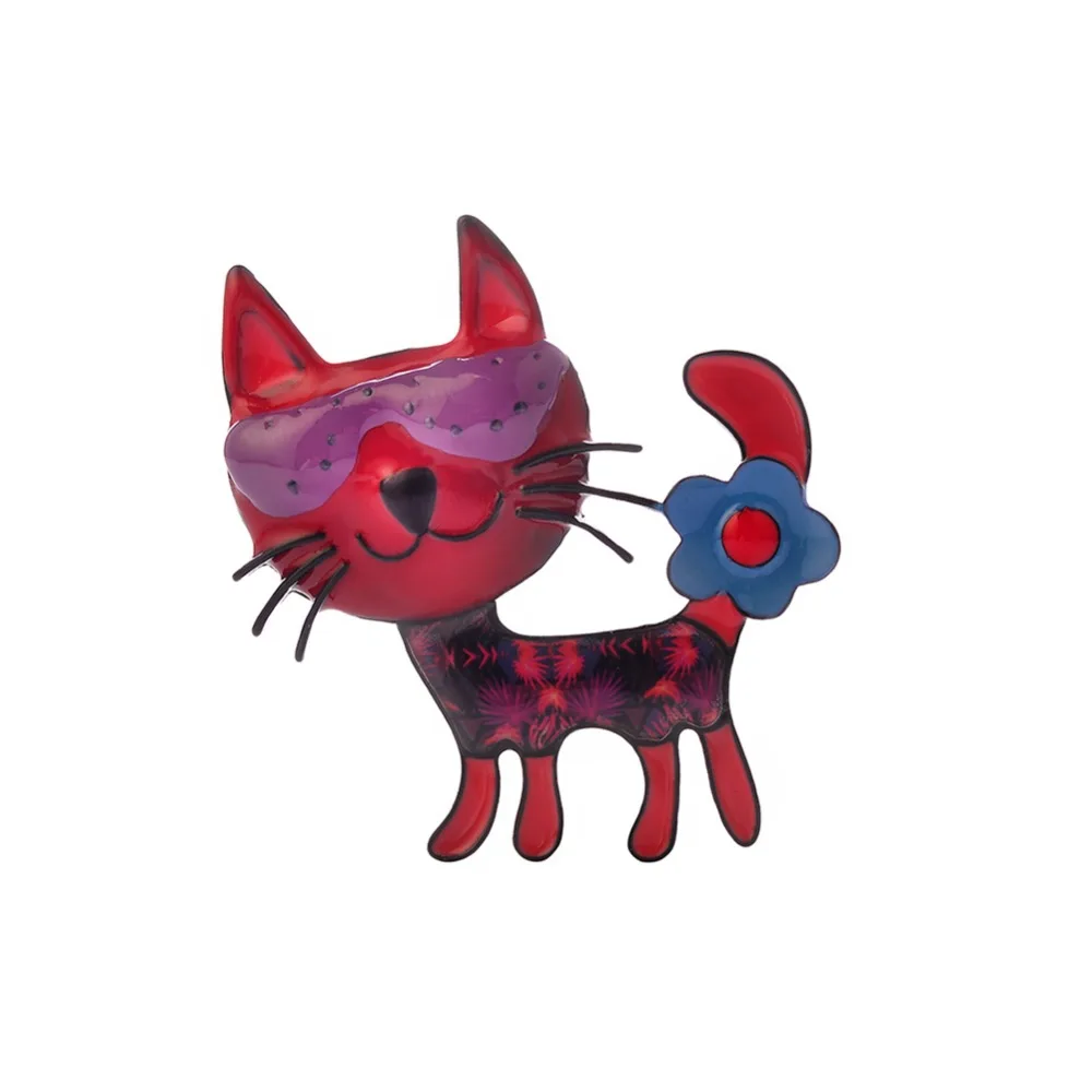 

Zinc Alloy Cat Handbag Brooches Fashion Jewelry Cute Cat New Enamel Brooch Pins Dress Accessories For Women Gifts