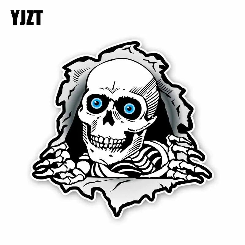 YJZT 13.3CM*13CM Creative Skull Hole Accessories Car Body Helmet Decal 6-2355 | Автомобили и мотоциклы