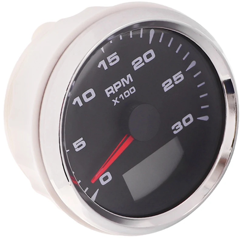 85mm Digital Motorcycle Tachometer Gauges 3000RPM LCD Waterproof Rev