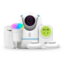 1080P HD IP Camera Wifi IR-Cut Night Vision Onvif CCTV Camera System Kit With E27 Led Color Change Bulb,Socket,/PIR/Door Sensor