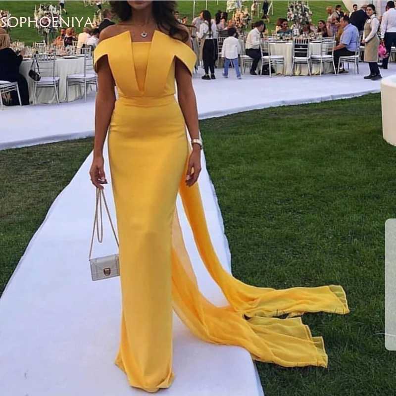 New Arrival Chiffon Yellow evening dresses Long 2019 Evening gown Simple Abiye abendkleider dubai evening dress New Arrival Chiffon Yellow evening dresses Long 2019 Evening gown Simple Abiye abendkleider dubai evening dress