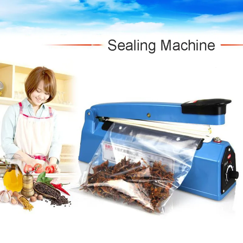 

220V Impulse Bag Sealer Heat Sealing Machine Vacuum Food Sealer Poly Tubing Plastic Bag Packing Tools