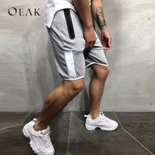 OEAK 3XL Хлопок повседневные шорты летние мужские до середины талии на шнурке шорты до колена брюки Лоскутная шнурок половина брюки