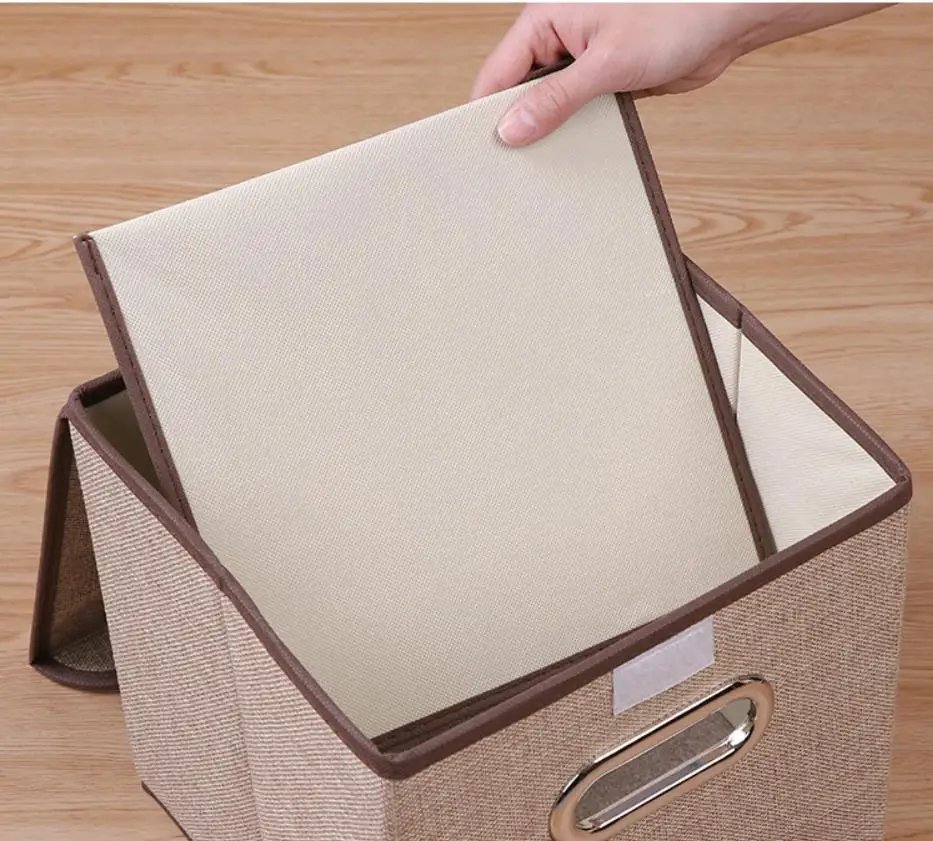 Новые льна ткани складной ящик для хранения одежды коробка для хранения складной утолщенной дома разное Органайзер с крышкой
