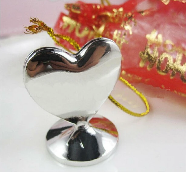

100pcs Wedding Decoration Love Heart Shape Silver Place Card/Name Card/photo Holder Message Note Clip + DHL free shipping