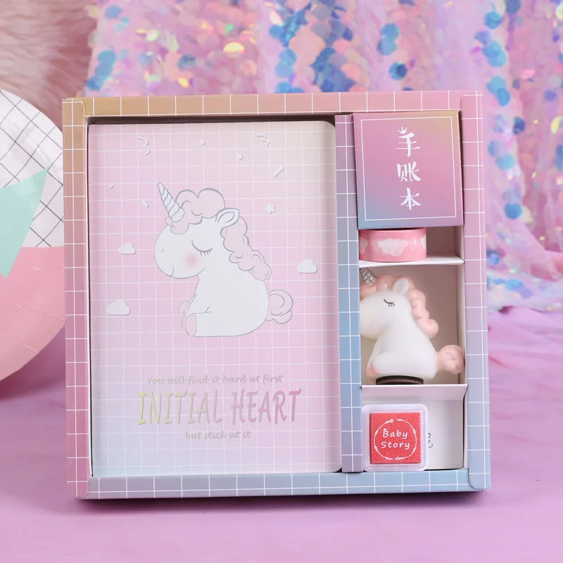 

2019Creative Gift Pink Girl Heart Wind Notebook Unicorn Handbook Student Notebook Birthday Gift
