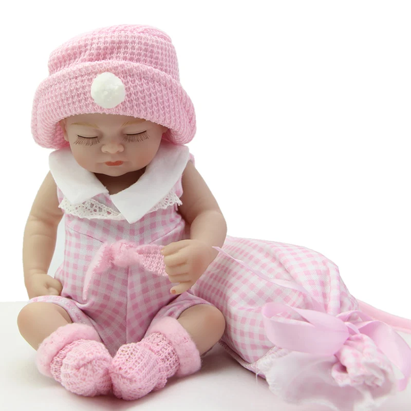 

11 Inch Handmade Sleeping Newborn Girl Doll Full Silicone Newborn Babies With Closed Eyes Kids Birthday Xmas Gift