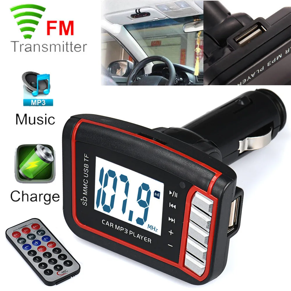 LCD Car MP3 MP4 Player Wireless FM Transmitter Modulator SD/ MMC Card w/ Remote | Автомобили и мотоциклы