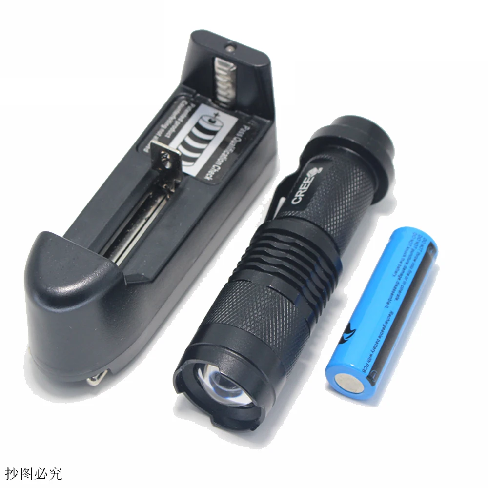 10piece high quality Mini Black Brand 2000LM Waterproof LED Flashlight