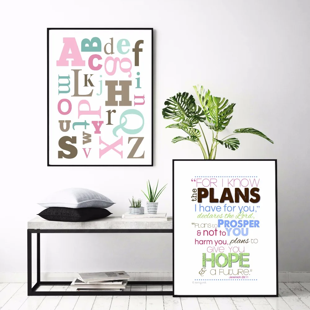 Motto Alphabet Quote Canvas Art Print Painting Poster Wall Pictures For Living Room Home Decorative Bedroom Decor No Frame | Дом и сад
