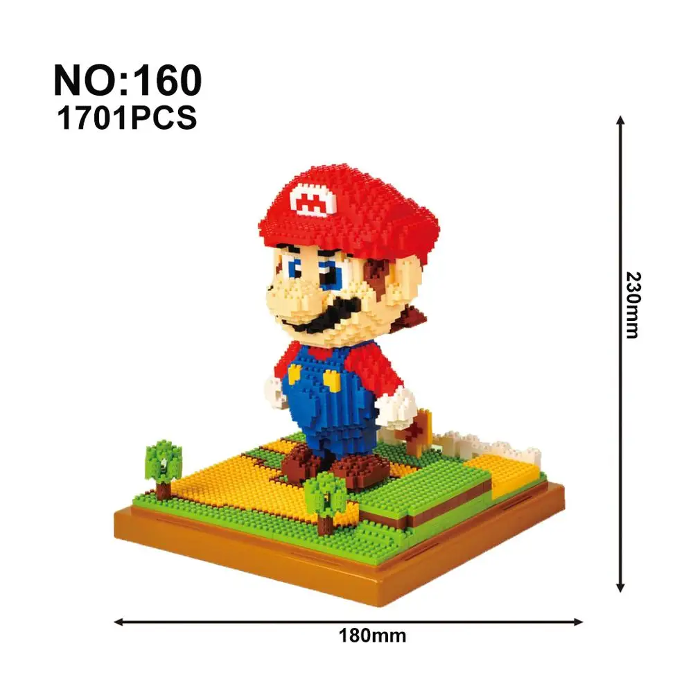 Model Building Blocks Mario Bros Yoshi Series Cartoon juguetes Anime Figures Assembled Mini Brick Educational Toys For Children