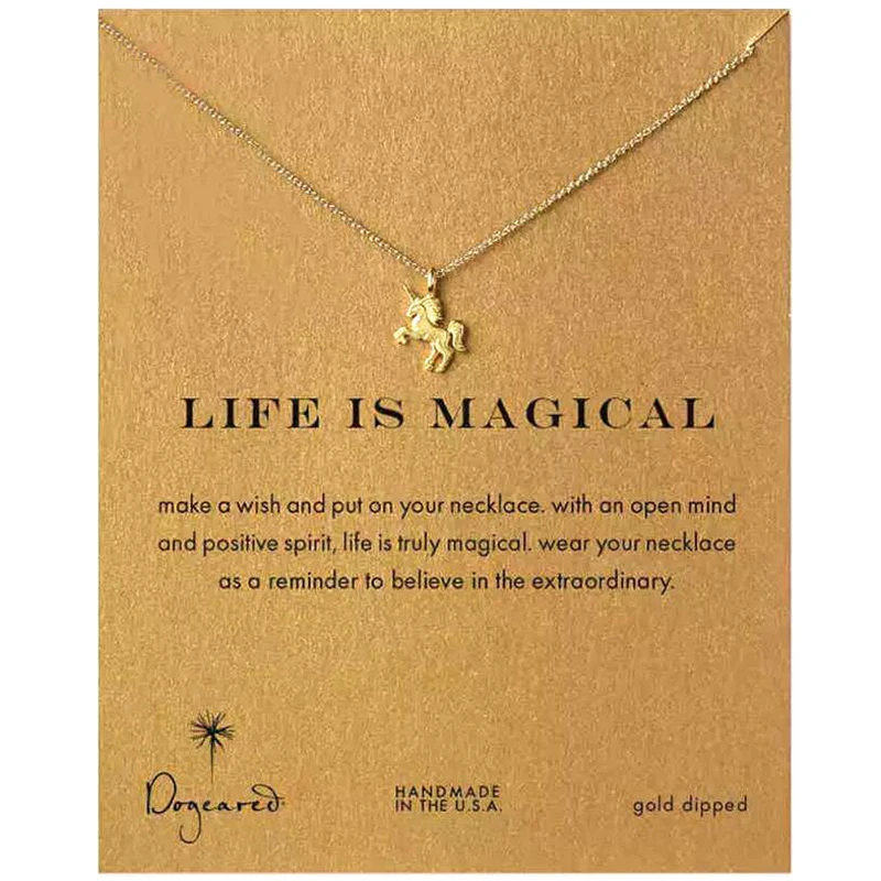 

Fashion Gold-color Life Is Magical Animal Alloy Clavicle Chain Statement Necklace Women Girl Chocker Pendant Jewelry Gift