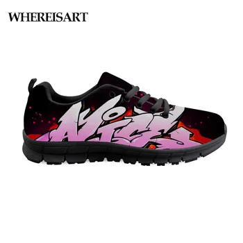 

WHEREISART Graffiti Sneakers Mens Casual Shoes Hot Sale Cool Graffiti Printing Shoes For Teen male autumn Low To Help Fashion