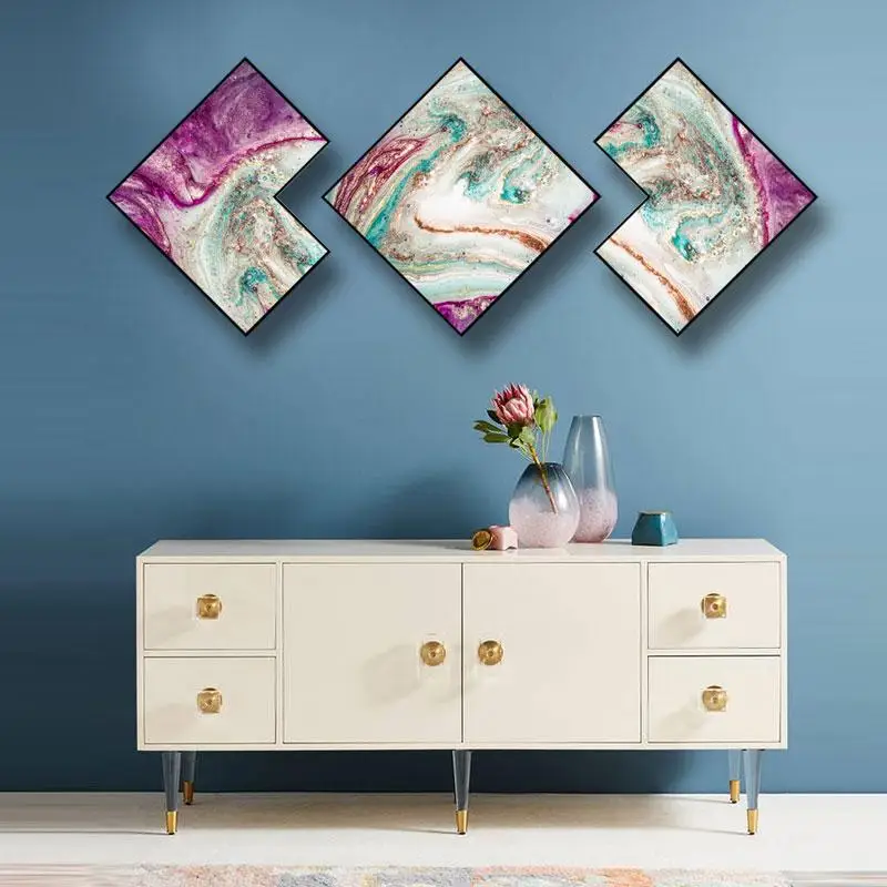 

Nordic abstract Combination decorative painting Creative framed painting Living room sofa background wall HD printing triptych