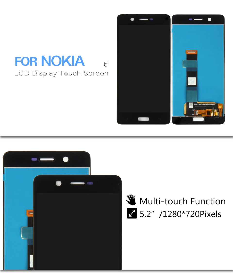 Srjtek протестирован для Nokia 5 N5 TA-1008 TA-1030 TA-1053 ЖК-дисплей с кодирующий преобразователь сенсорного экрана в сборе запасные части